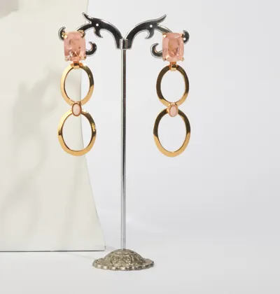 Drop earrings with hydrothermal gemstones and gold-plated silver details