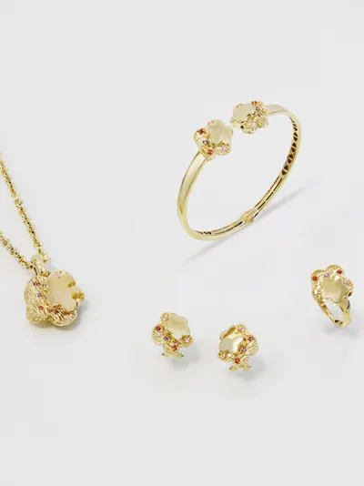 Leonardo 18 Carati – Women's set of pendant, earrings, bangle and ring with coloured zircons in 18-karat gold