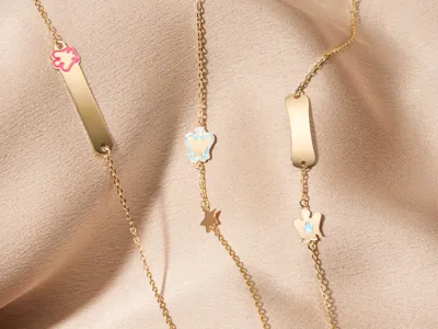 Children's bracelets in 9-karat gold, Il Giardino degli Angeli collection