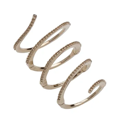 Spiral gold ring mounting with rows of empty pavé settings