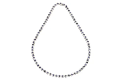 18K gold necklace with sapphires and diamonds