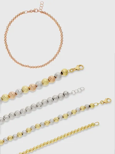 Leonardo 18 Carati – Super lightweight beaded bracelets with a diamond-cut finish in 18-karat gold of various colours