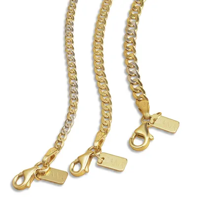 Dana L’Or 9 Carati – Men's curb link bracelets in 9-karat yellow and white gold