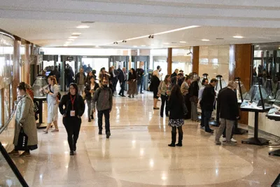 Visitors and participants in the exhibition spaces during Jewels of Campania 2025.